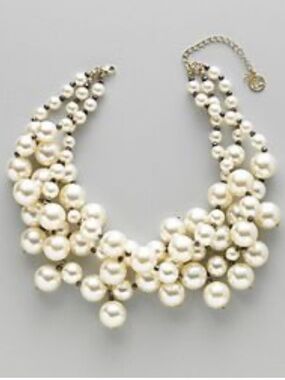Erica Lyons Vintage Crystalline Pearl Cluster Statement Necklace